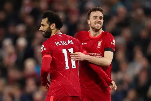 Diogo Jota và Salah đã có 150 lần ra sân cùng nhau cho Liverpool. (Ảnh: Chris Brunskill/Fantasista/Getty Images)