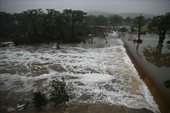 Lũ lụt tại Kerrville, Texas, Mỹ, ngày 5.7.2025. Ảnh: U.S. Coast Guard/TTXVN