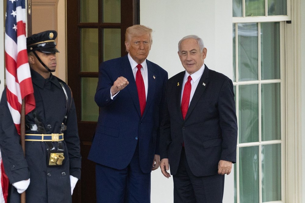 Tổng thống Mỹ Donald Trump và Thủ tướng Israel Benjamin Netanyahu tại cuộc gặp ở Nhà Trắng, Washington, D.C., ngày 7.4.2025. Ảnh: THX/TTXVN