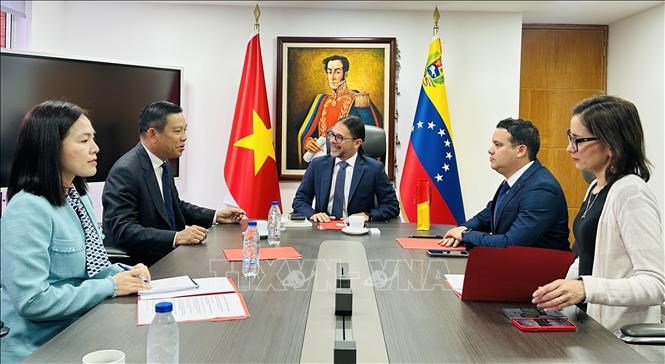 Quang cảnh buổi làm việc. Ảnh: ĐSQ/TTXVN phát
