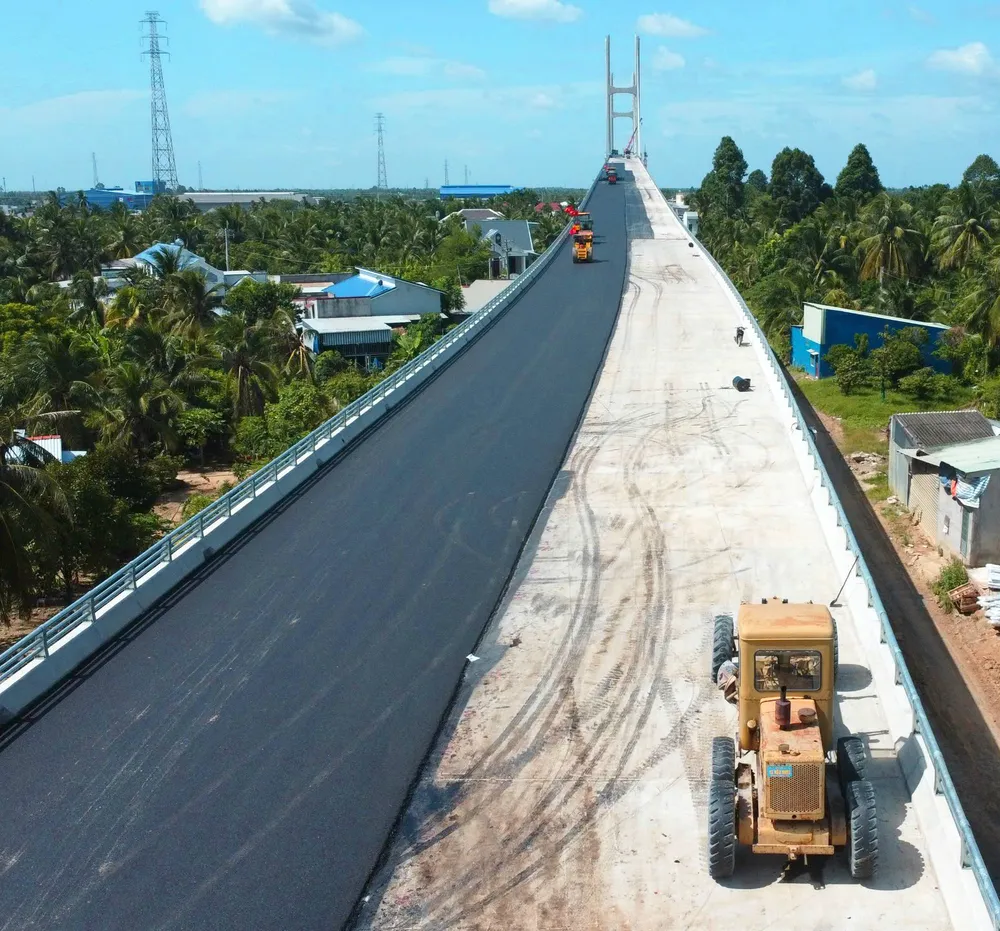 Cầu Rạch Miễu 2 là công trình giao thông quan trọng trong khu vực ĐBSCL. Ảnh: MT