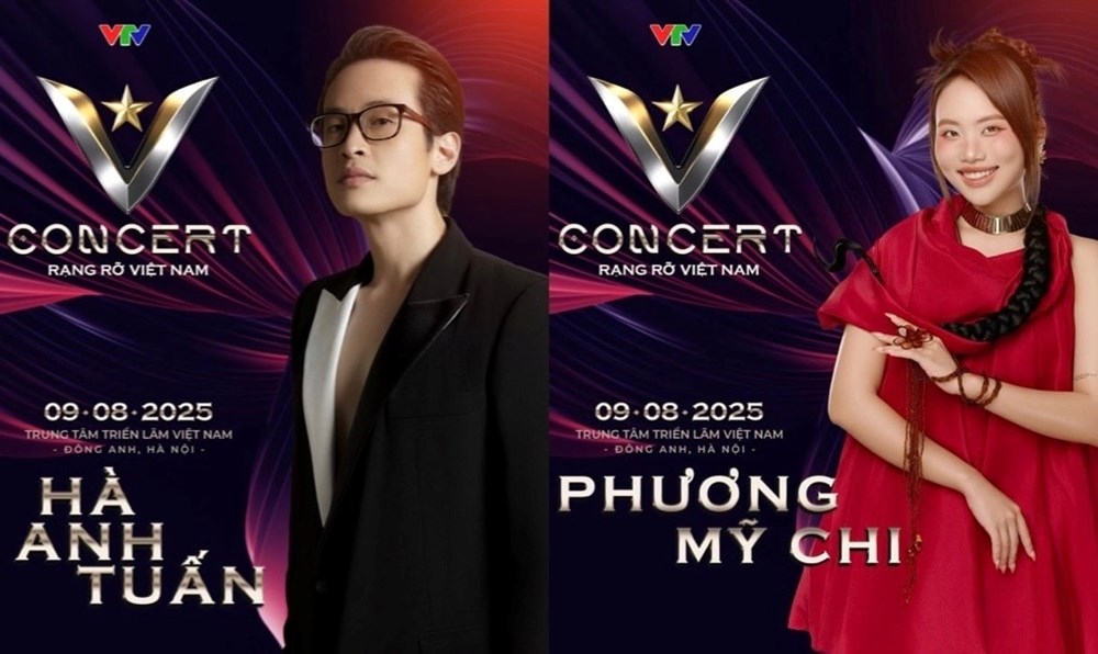 Ca sĩ Hà Anh Tuấn và Phương Mỹ Chi tham gia chương trình. Ảnh: VTV