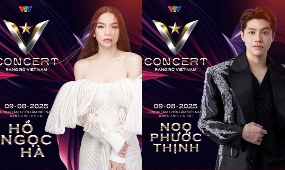 Hồ Ngọc Hà và Noo Phước Thịnh góp mặt trong đêm nhạc. Ảnh: VTV