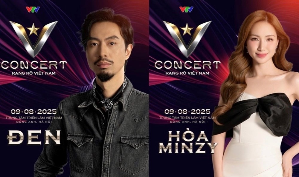 Đen và Hòa Minzy tham gia chương trình. Ảnh: VTV
