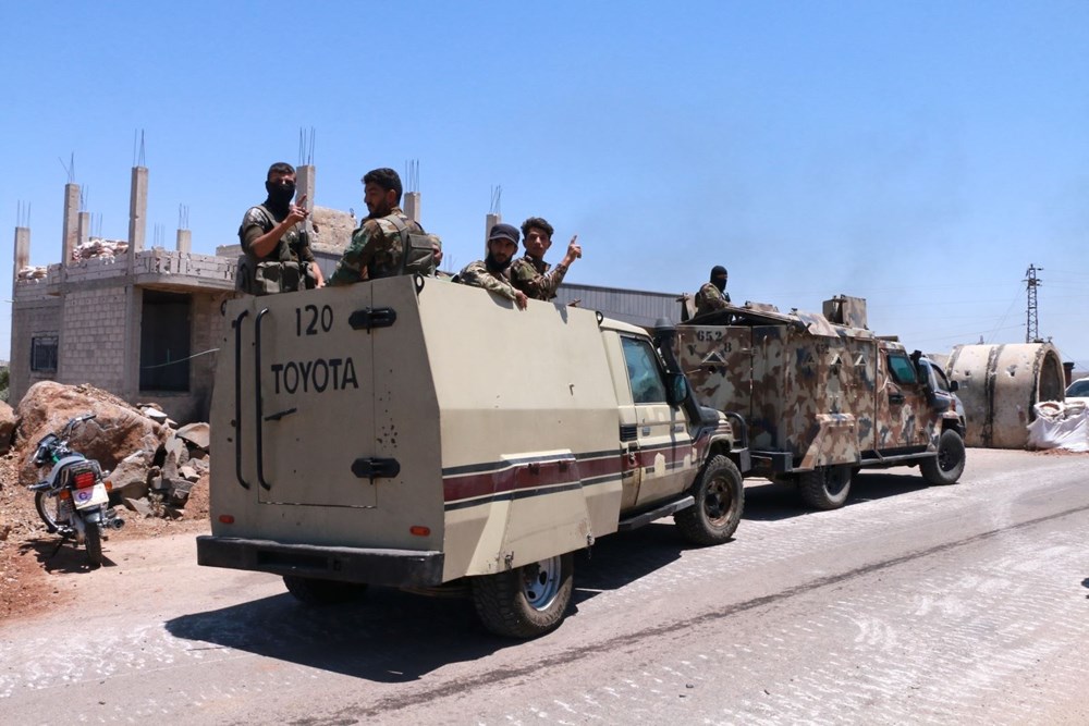 Lực lượng an ninh Syria được triển khai tại thành phố Sweida, Syria, ngày 14.7.2025. Ảnh: THX/TTXVN