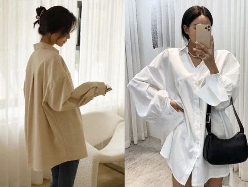 Áo sơmi phom rộng - phong cách thời trang đầy cá tính và phóng khoáng - ảnh 1