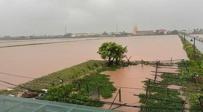 Nhiều diện tích lúa ở tỉnh Ninh Bình bị ngập chìm trong nước (ảnh: NDCC).