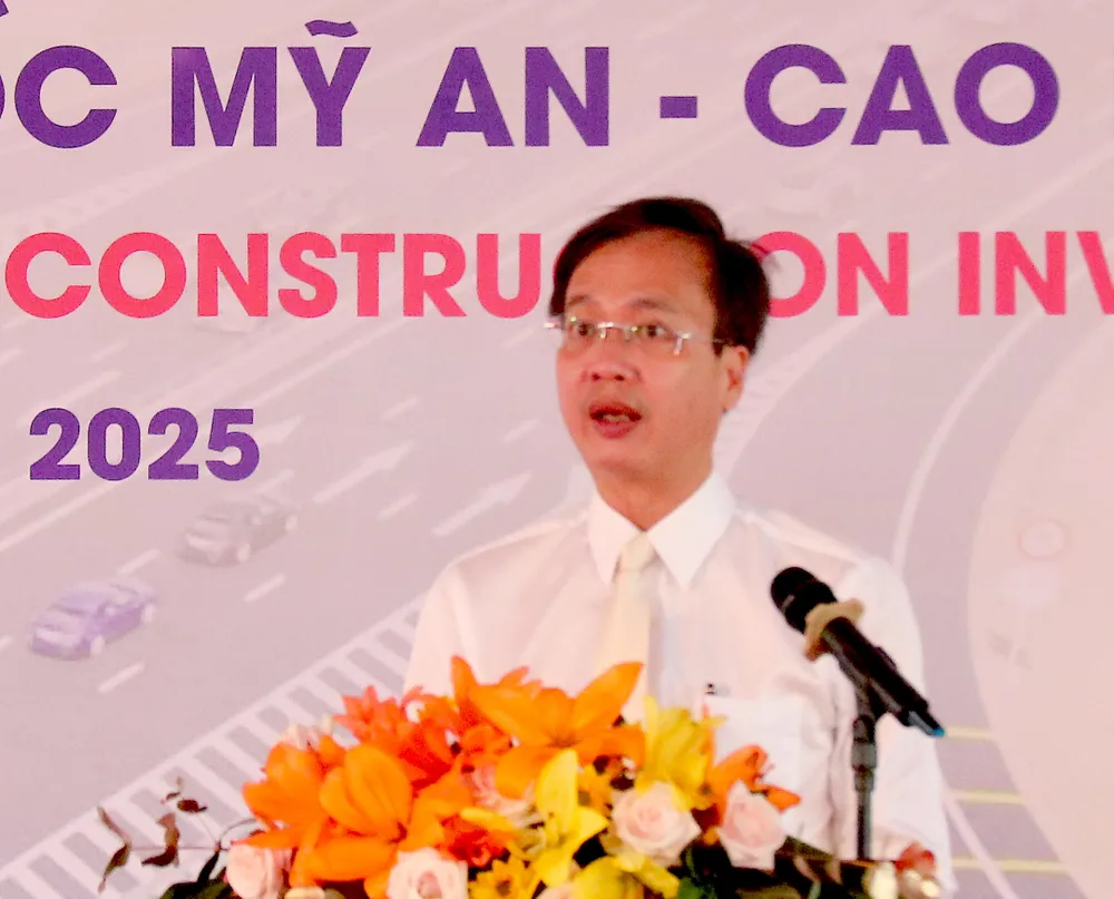 Ông Trần Trí Quang, Chủ tịch UBND tỉnh Đồng Tháp phát biểu tại lễ khởi công