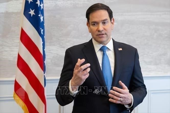 Ngoại trưởng Mỹ Marco Rubio phát biểu trong một cuộc họp báo. Ảnh: REUTERS/TTXVN
