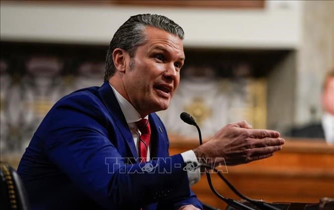 Bộ trưởng Quốc phòng Mỹ Pete Hegseth tại phiên điều trần của Ủy ban Quân lực Thượng viện Mỹ ở Washington, ngày 14.1.2025. Ảnh: Reuters/TTXVN
