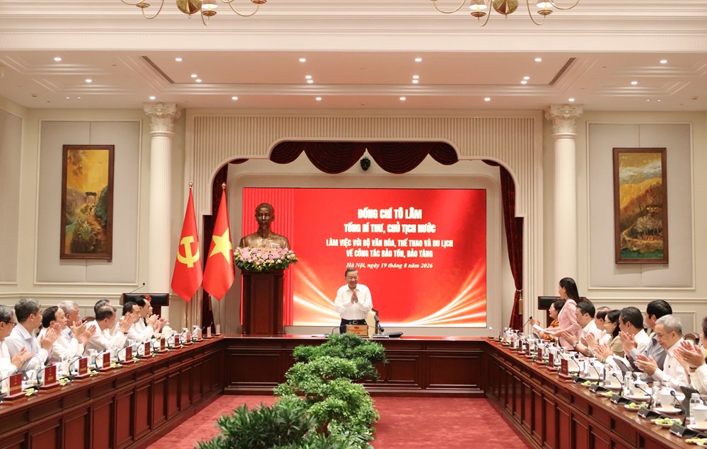 Tổng Bí thư, Chủ tịch nước Tô Lâm làm việc với Bộ VHTTDL về công tác bảo tồn, bảo tàng - ảnh 1