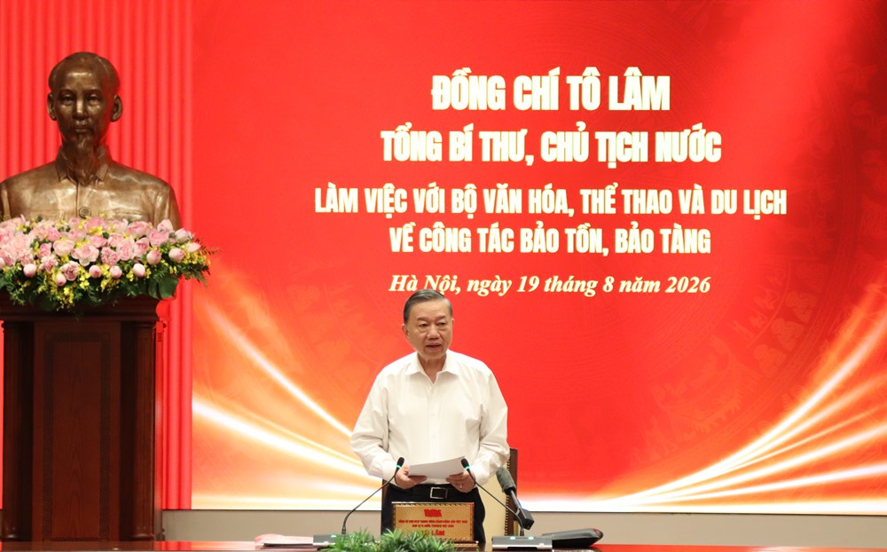 Tổng Bí thư, Chủ tịch nước Tô Lâm làm việc với Bộ VHTTDL về công tác bảo tồn, bảo tàng - ảnh 2