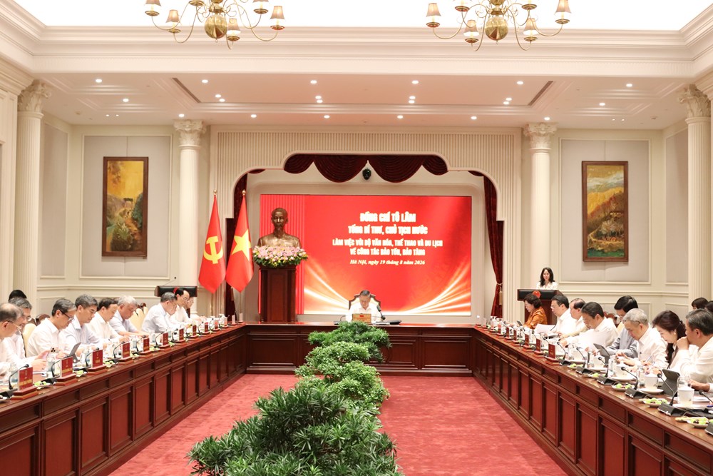 Tổng Bí thư, Chủ tịch nước Tô Lâm làm việc với Bộ VHTTDL về công tác bảo tồn, bảo tàng - ảnh 3