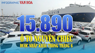 15.890 ô tô nguyên chiếc được nhập khẩu trong tháng 6.2024
