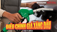 [Infographic] Điều chỉnh giá xăng dầu 14.11: Xăng, dầu đồng loạt giảm