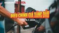 (Infographic) Điều chỉnh giá xăng dầu ngày 10.7.2025: Giá xăng đồng loạt tăng