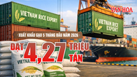Xuất khẩu gạo 5 tháng đầu năm 2026 đạt 4,27 triệu tấn, thu về 2 tỉ USD