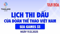 Lịch thi đấu SEA Games 33 của Đoàn Thể thao Việt Nam ngày 11.12: Điền kinh xuất quân, bơi lội tiếp đà hưng phấn