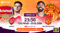Link xem trực tiếp Arsenal vs Man United, 23h30 ngày 25.1, vòng 23 Ngoại hạng Anh