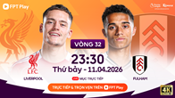 Link xem trực tiếp Liverpool vs Fulham, 23h30 ngày 11.4, vòng 32 Ngoại hạng Anh