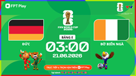 Link xem trực tiếp Đức vs Bờ Biển Ngà, 3h00 ngày 21.6 - bảng E World Cup 2026
