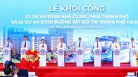 Thủ tướng Lê Minh Hưng dự Lễ khởi công đồng thời 3 dự án nhà ở cho thuê, 5 tuyến đường sắt đô thị tại Hà Nội