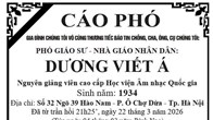PGS.NGND Dương Viết Á từ trần