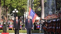 Lễ đón trọng thể Tổng Bí thư Tô Lâm tại thủ đô Viêng Chăn (Lào)