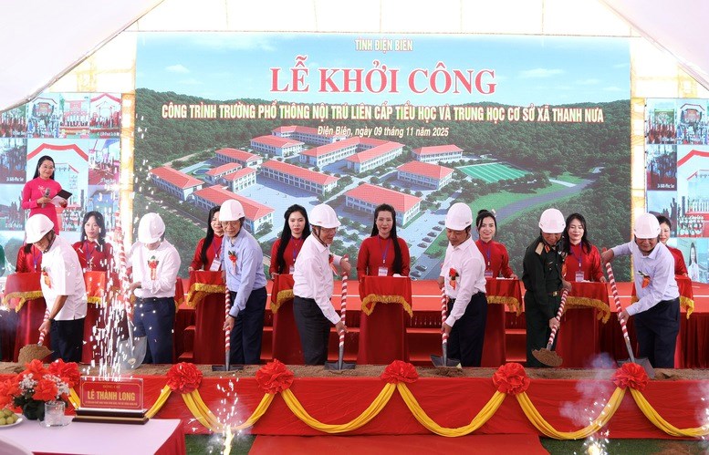 Khởi công đồng loạt các trường phổ thông nội trú liên cấp tại các xã biên giới đất liền - ảnh 6