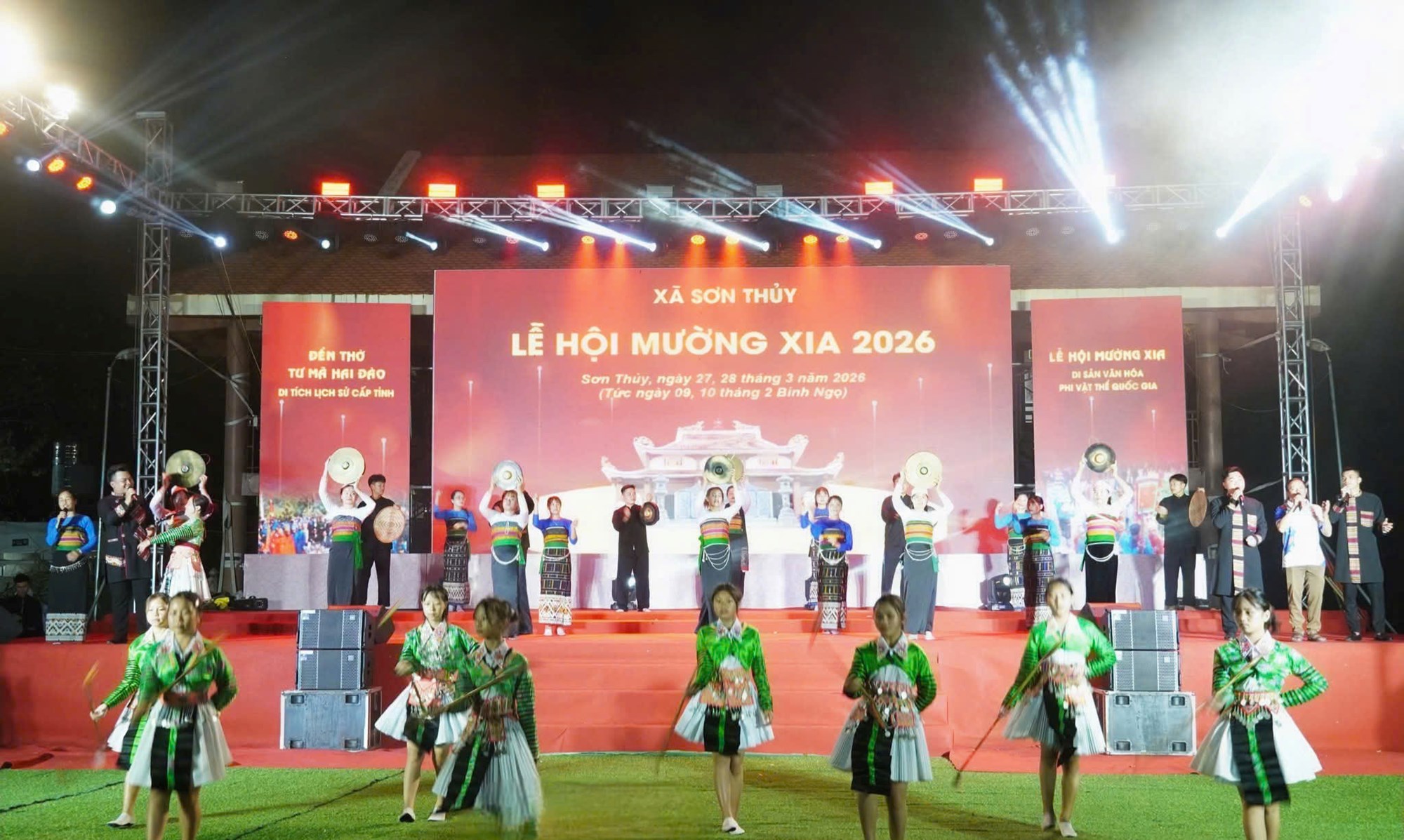 Nghi thức đánh chiêng khai mạc Lễ hội Mường Xia 2026 tại Sơn Thủy Thanh Hóa