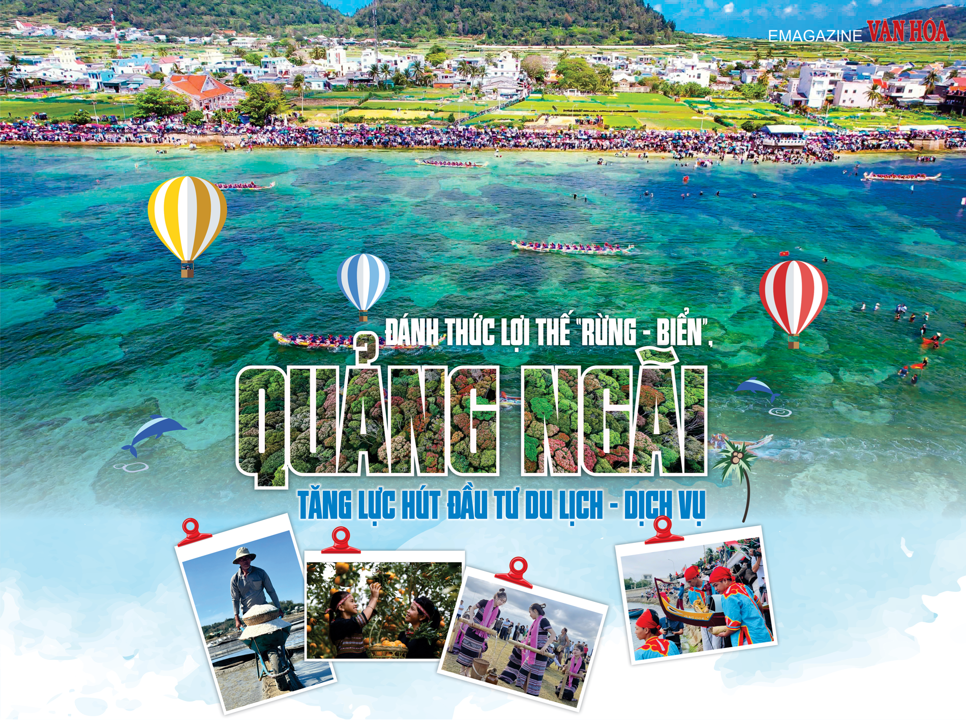 Toàn cảnh thiên nhiên rừng và biển tại Quảng Ngãi nhìn từ trên cao