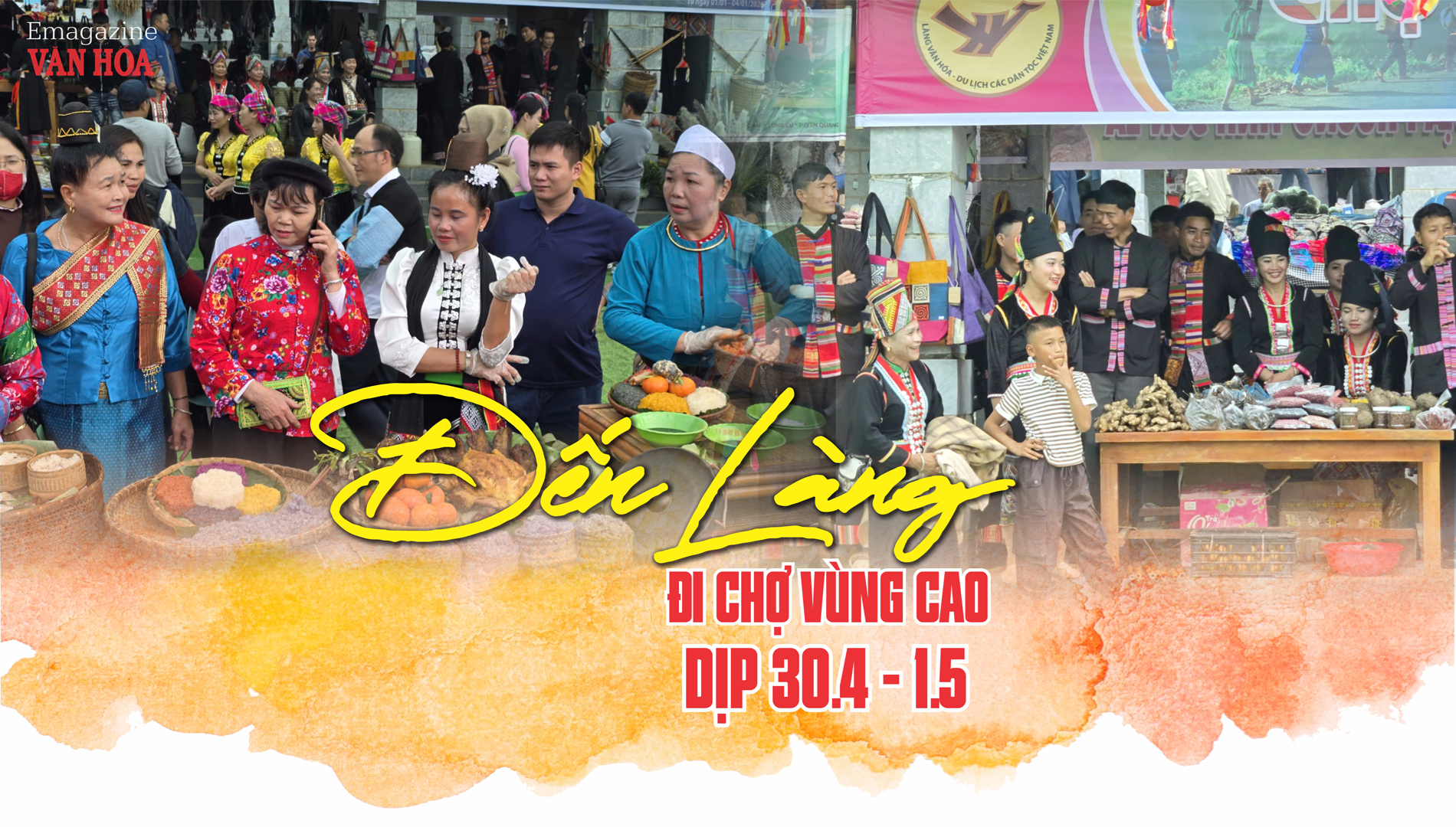 Du khách trải nghiệm chợ vùng cao Sắc màu Lai Châu tại Làng Văn hóa các dân tộc Việt Nam dịp 30/4 - 1/5