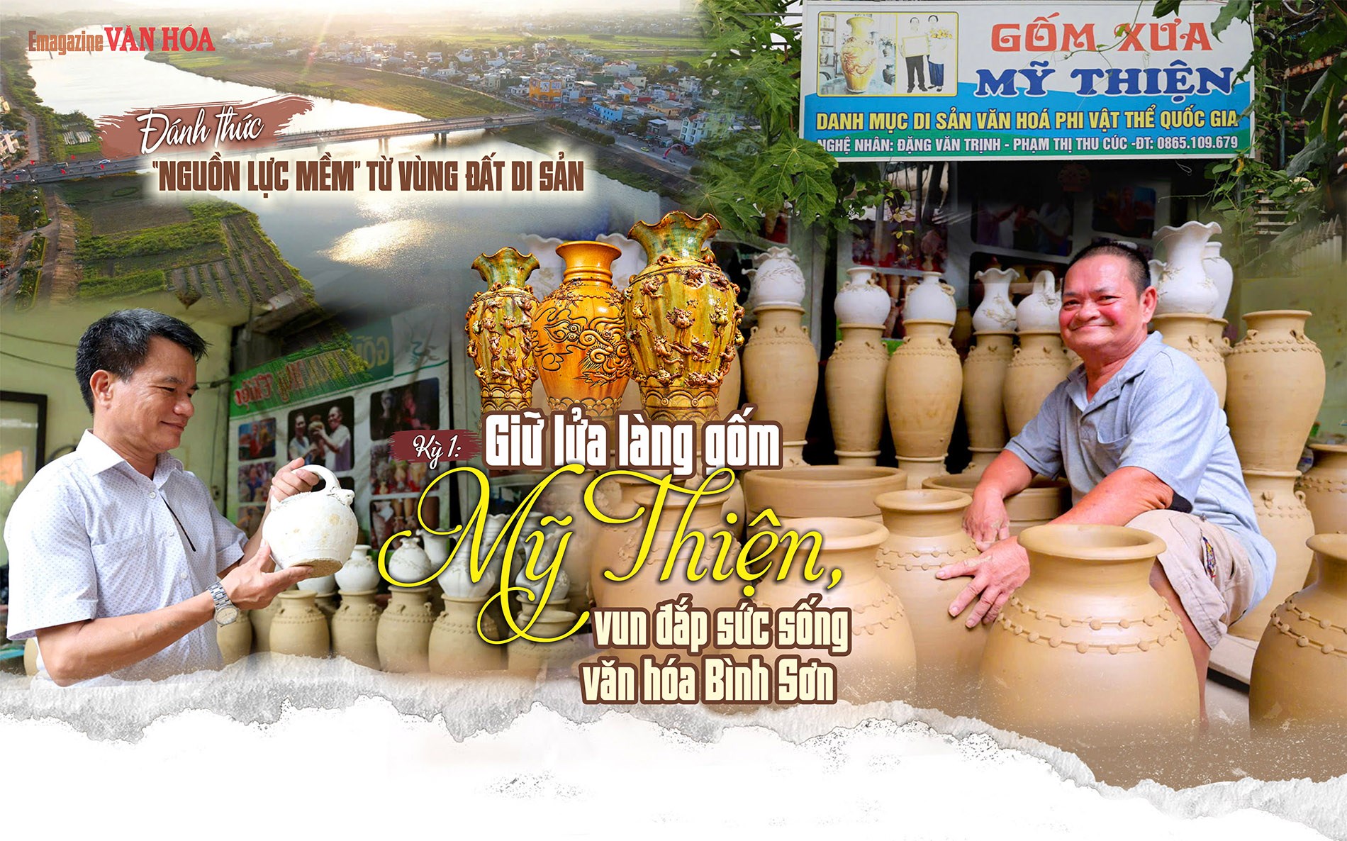Nghệ nhân gìn giữ nghề gốm truyền thống tại làng gốm Mỹ Thiện, Quảng Ngãi.
