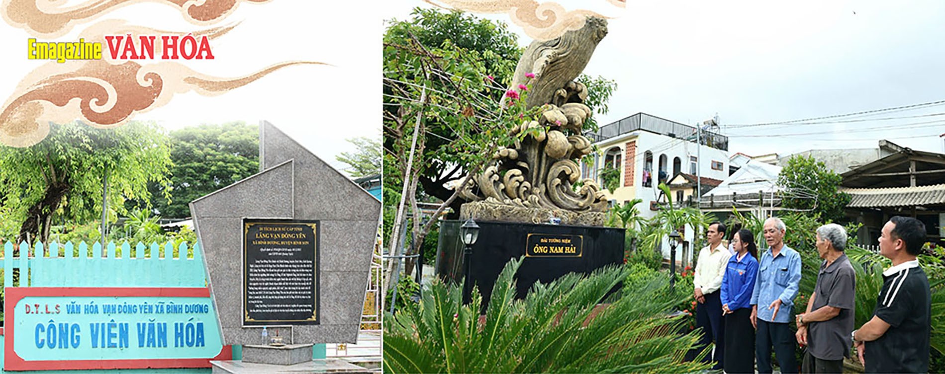 Công viên văn hóa và bia di tích lịch sử cấp tỉnh tại làng Vạn Đông Yên, xã Bình Dương