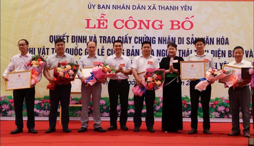 Trao Quyết định công nhận Lễ Cúng bản là Di sản văn hóa phi vật thể quốc gia tại xã Thanh Yên