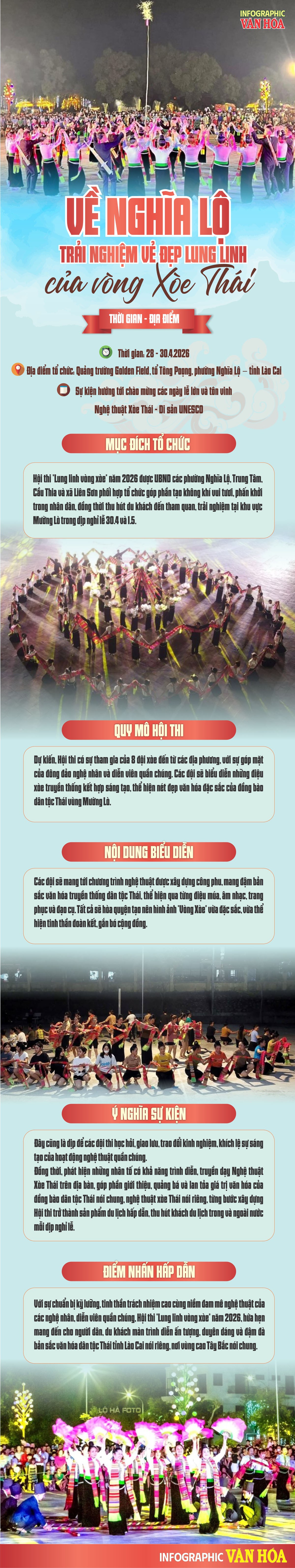 Toàn cảnh hội thi Lung linh vòng Xòe tại Quảng trường Golden Field