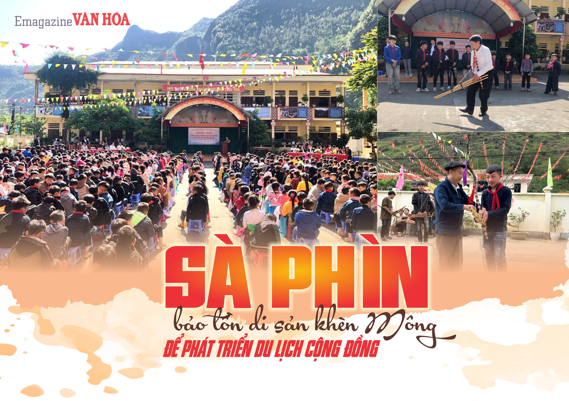 Người Mông biểu diễn khèn truyền thống tại Sà Phìn, Tuyên Quang trong chương trình bảo tồn di sản gắn phát triển du lịch cộng đồng
