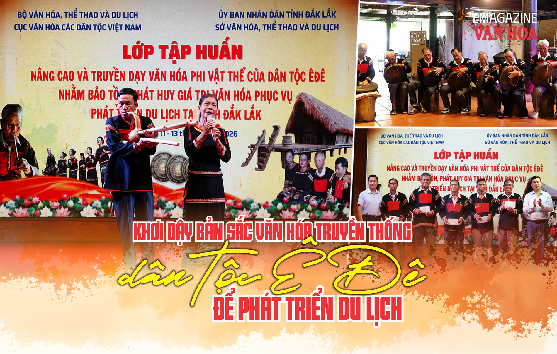 Nghệ nhân Ê Đê truyền dạy di sản văn hóa phi vật thể gắn với phát triển du lịch tại Đắk Lắk.