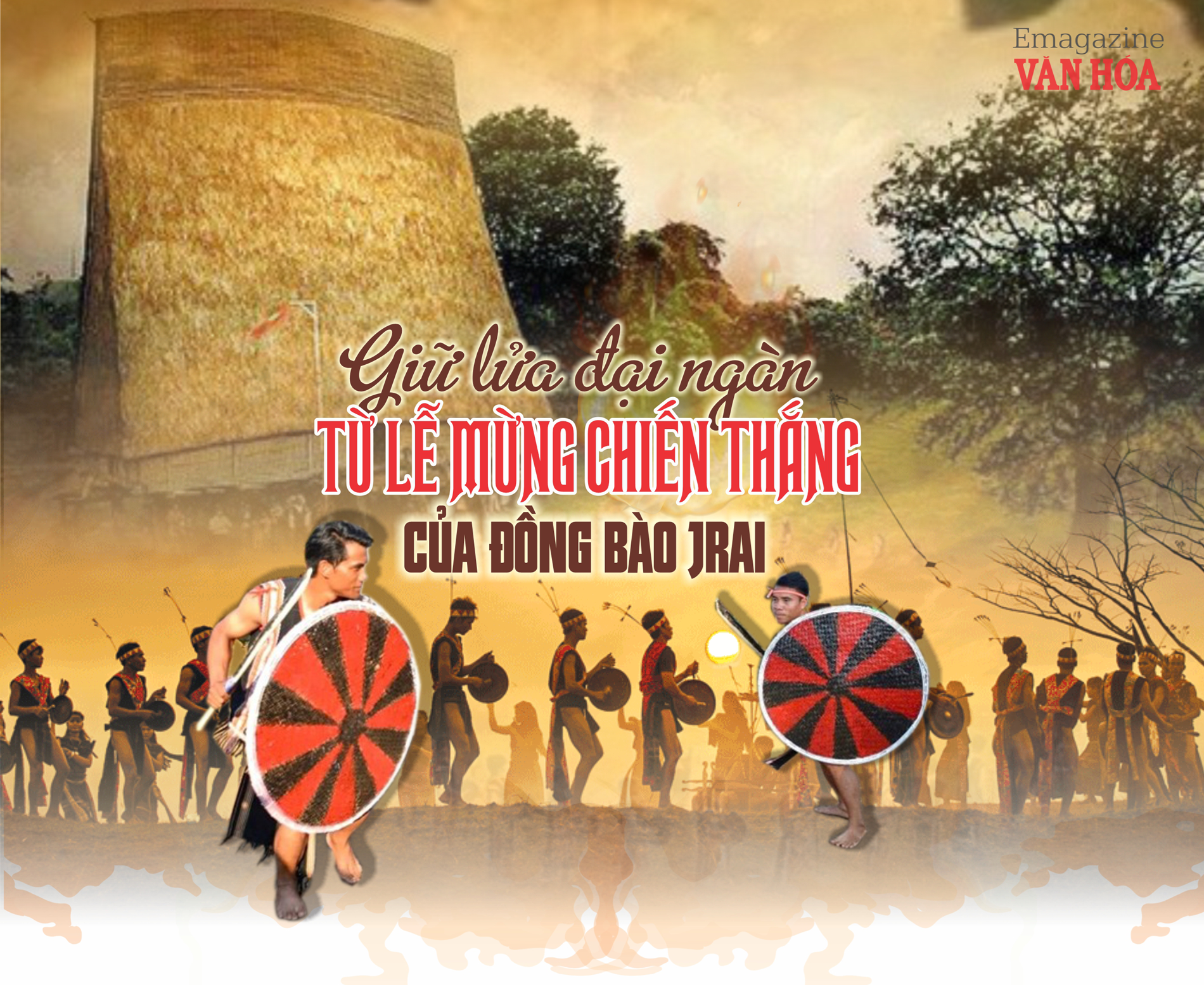 Vòng xoang và cồng chiêng trong Lễ mừng chiến thắng của đồng bào Jrai tại Gia Lai