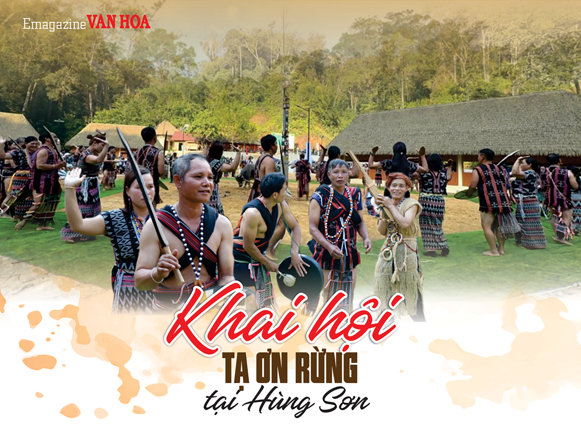 Đồng bào Cơ Tu trình diễn cồng chiêng tại lễ hội tạ ơn rừng Hùng Sơn 2026