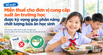 Đề xuất miễn thuế suất ăn trường học và bài toán chất lượng