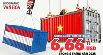 (Infographic) Thương mại Việt Nam - Hà Lan đạt 6,66 tỉ USD trong 6 tháng năm 2025