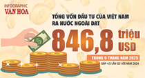 (Infographic) Đầu tư ra nước ngoài của Việt Nam tăng gấp 4,5 lần, đạt 846,8 triệu USD trong 9 tháng năm 2025