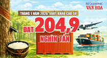 (Infographic) Kim ngạch cao su vượt 362 triệu USD, tăng trưởng ấn tượng đầu năm