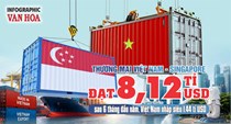 Thương mại Việt Nam - Singapore đạt 8,12 tỉ USD sau 6 tháng đầu năm, nhập siêu 1,44 tỉ USD