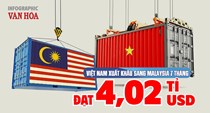 Malaysia chi hơn 4 tỉ USD mua hàng Việt, một nhóm hàng tăng 86,3%