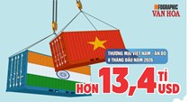 Ấn Độ chi hơn 8 tỉ USD mua hàng Việt, thương mại đạt 13,4 tỉ USD