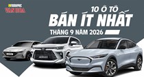10 ô tô bán ít nhất tháng 9.2026: Có xe chỉ bán 3 chiếc