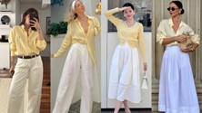 Không cần đồ đắt: Trang phục vàng - trắng vẫn toát lên vẻ “giàu ngầm”