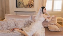 Hề Mộng Dao diện váy cưới của nhà mốt Việt trong hôn lễ triệu đô